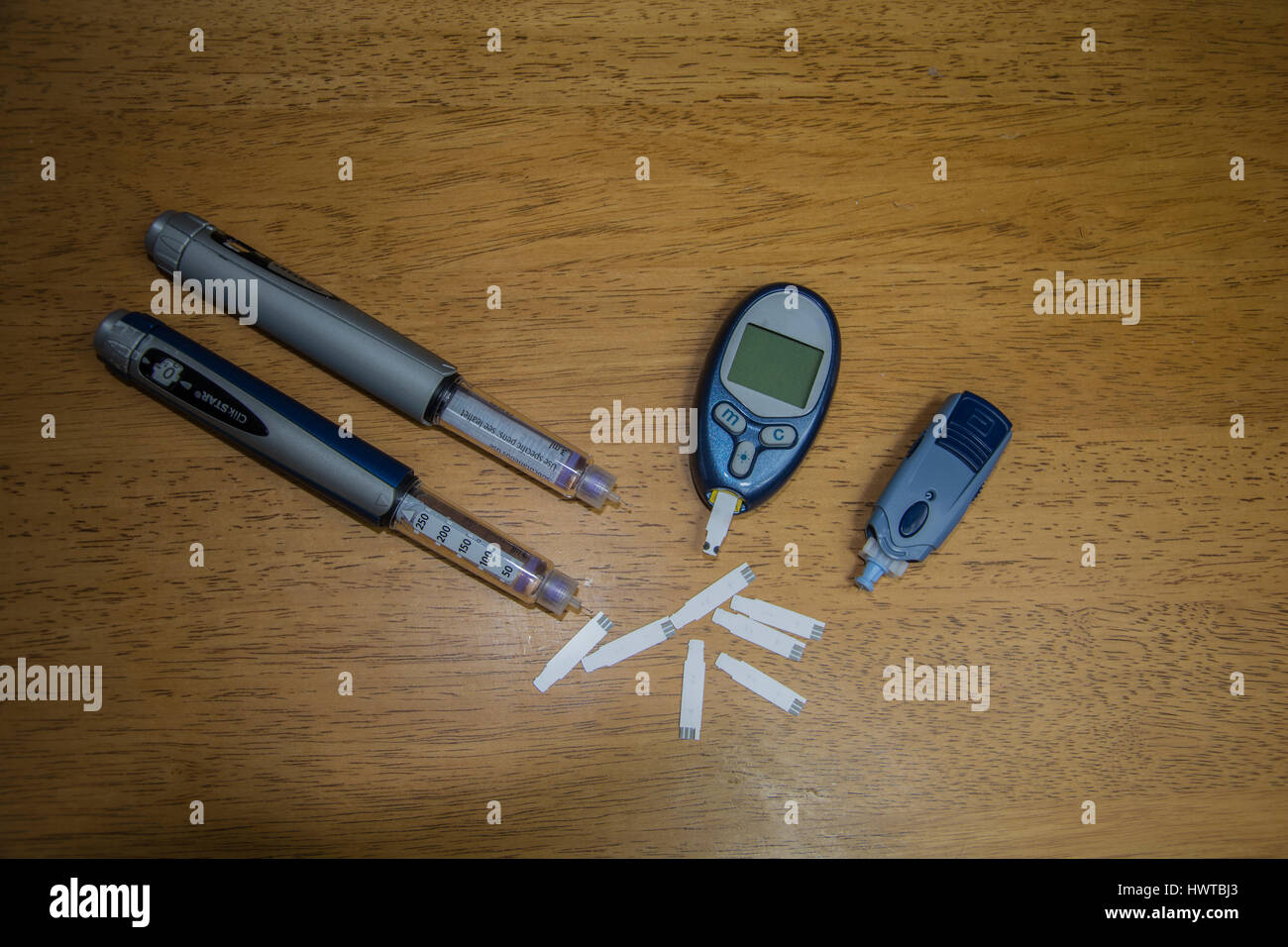 Living with Diabetes an everyday routine Stock Photo