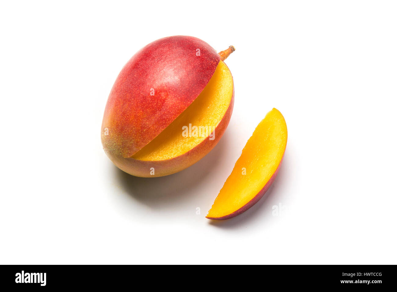 piece of fruit called mango on white background Stock Photo