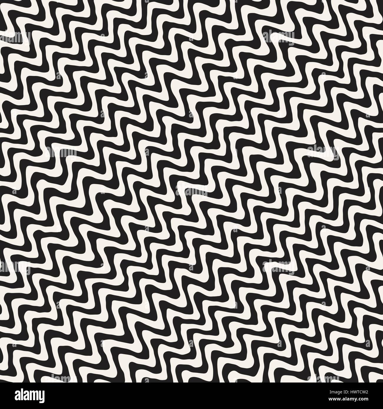 Seamless Wavy Hand Drawn Stripes Pattern. Repeating Vector Texture ...
