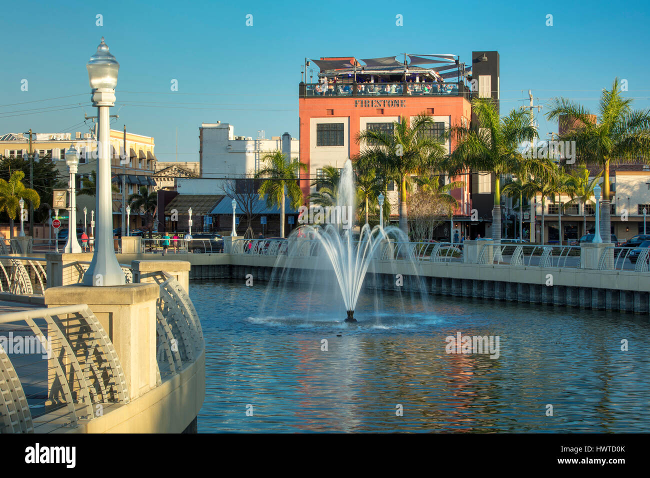 Harborside view of The Firestone Grille, Martini Bar & Sky Bar and