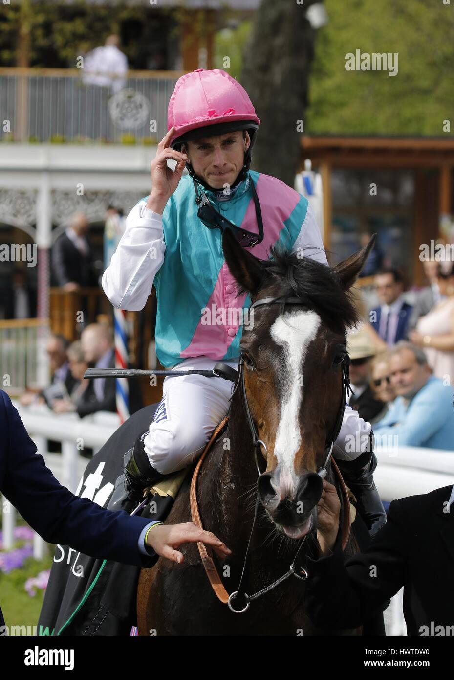 SNOW SKY RIDDEN BY RYAN MOORE BETWAY YORKSHIRE CUP YORK RACECOURSE YORK ENGLAND 15 May 2015 Stock Photo