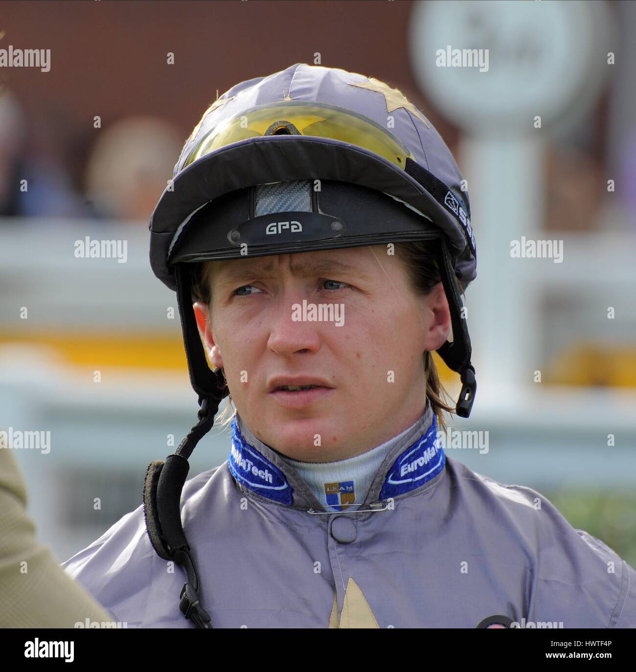 Jockey sam hitchcott at beverley racecourse hires stock photography