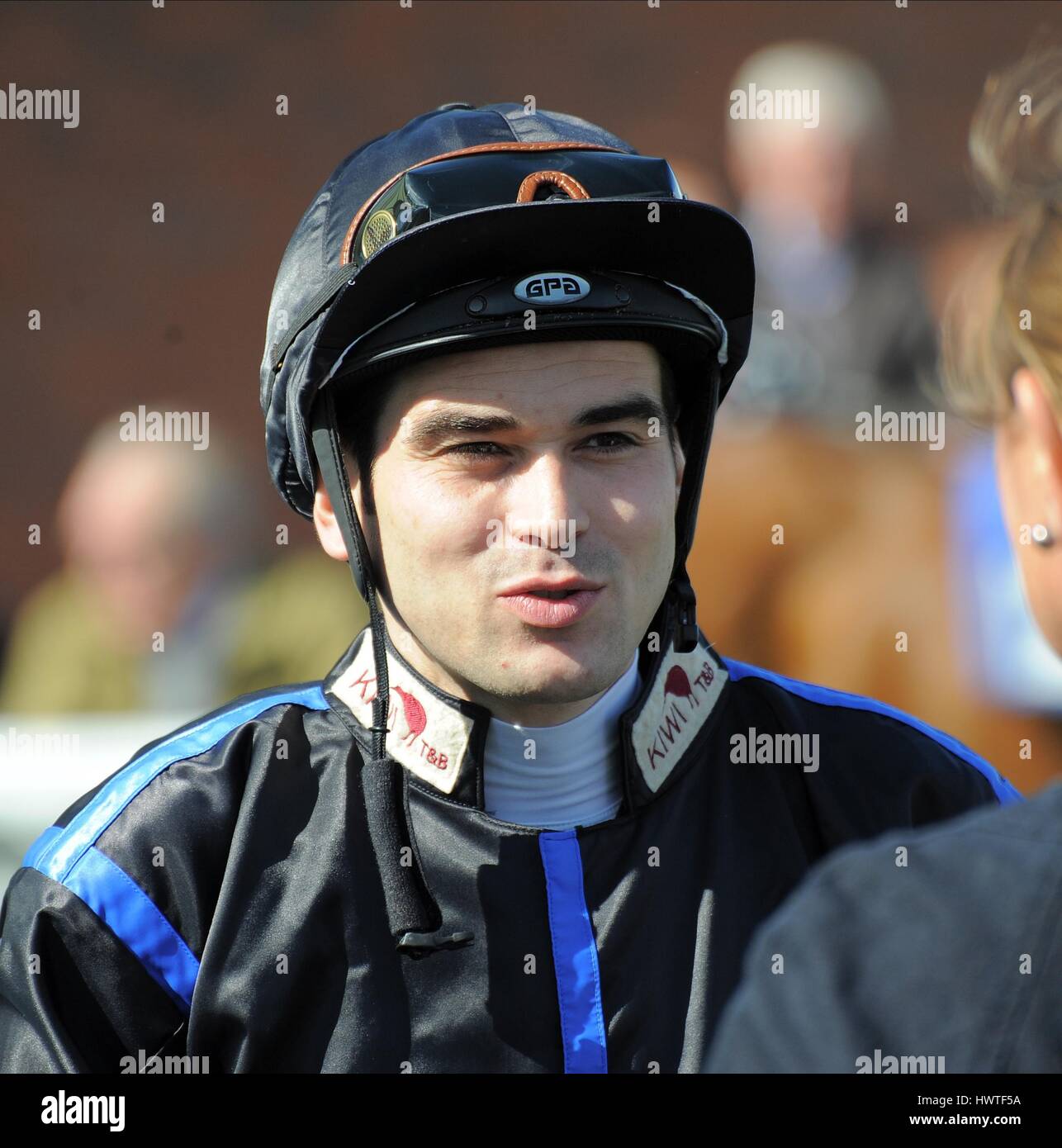 LEE NEWMAN JOCKEY BEVERLEY RACECOURSE BEVERLEY ENGLAND 14 September 2011 Stock Photo