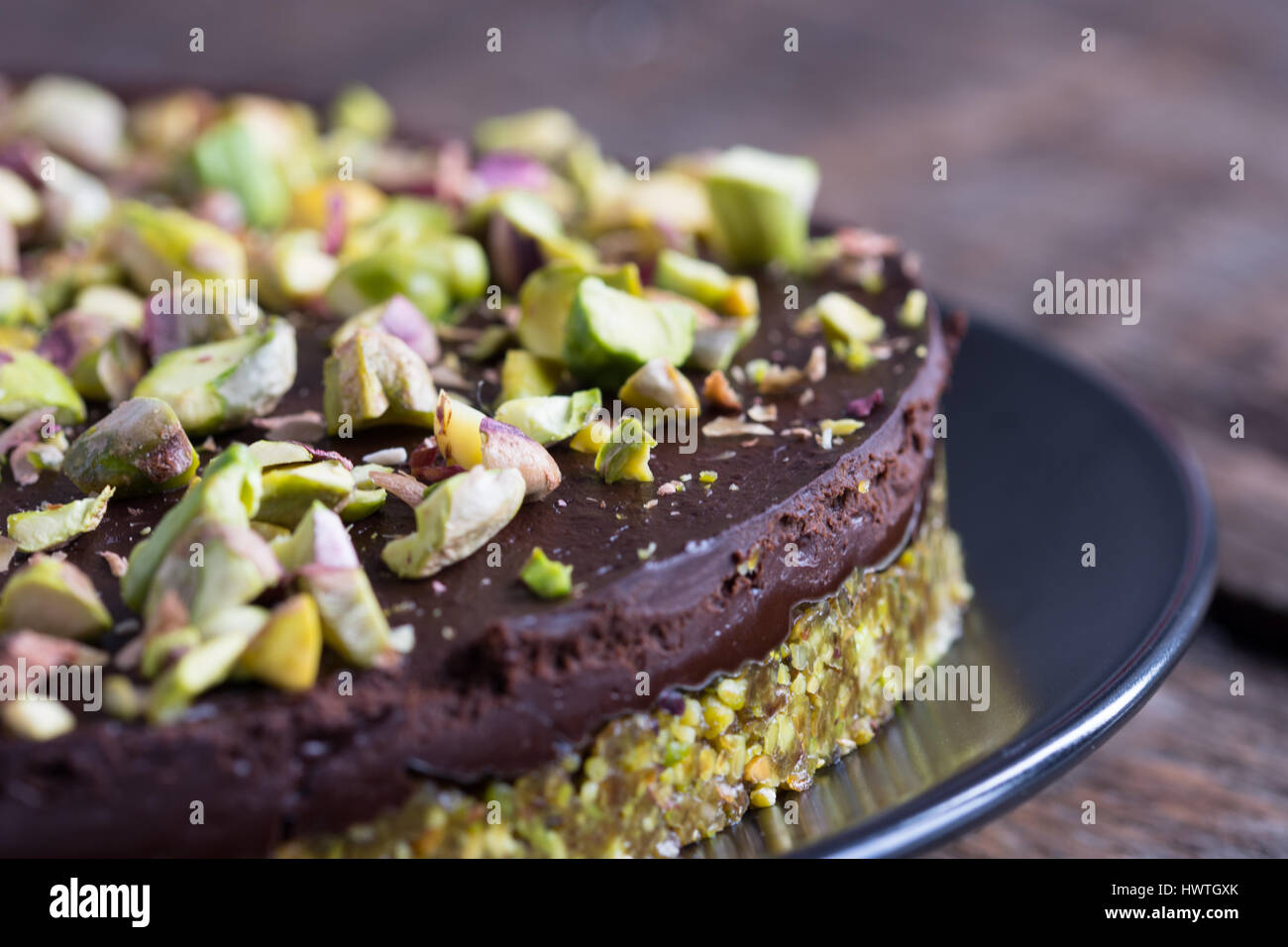 Raw Pistachio Cake Stock Photo