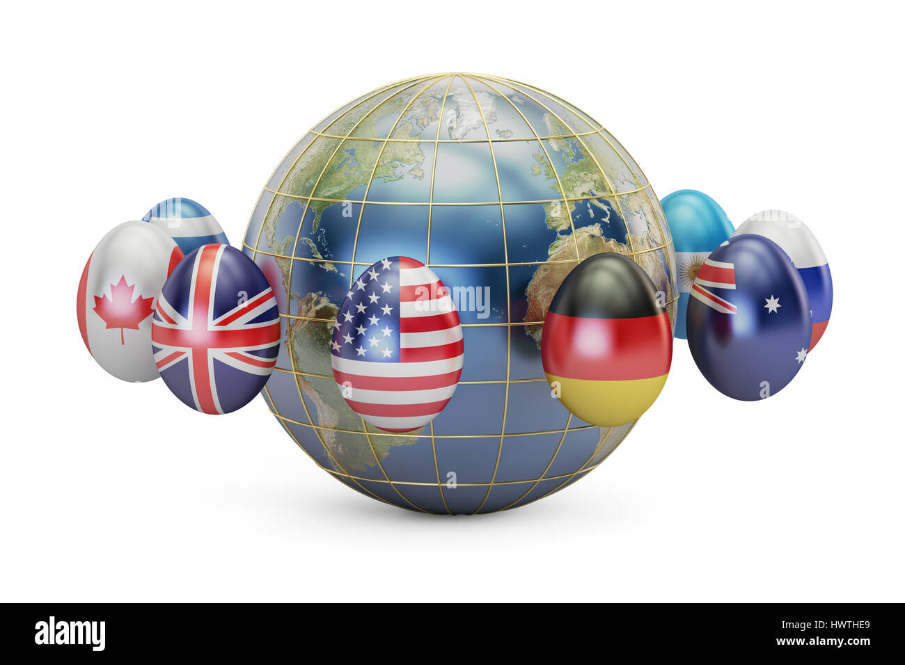 3d rendering earth continents Cut Out Stock Images & Pictures - Alamy