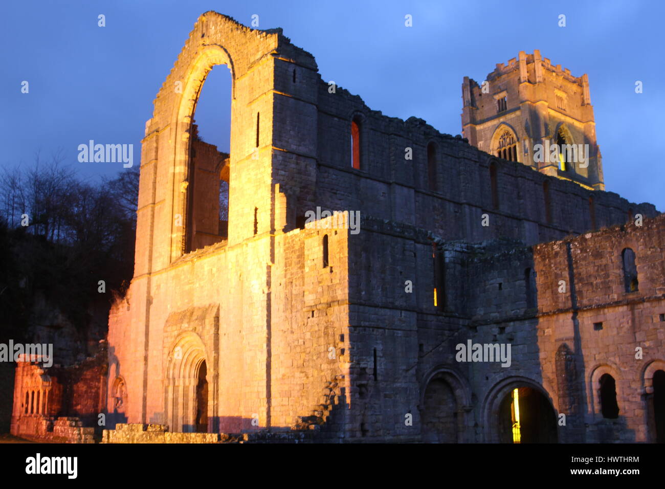 Fountain's Abbey Lights Stock Photo Alamy