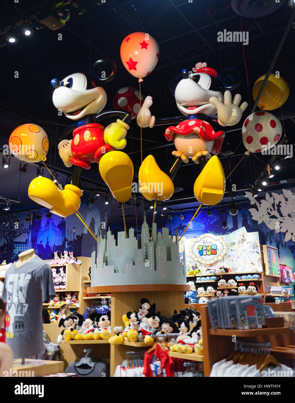 New York City, Usa - July 09, 2015: inside of Times Square Disney Store. Disney Store is an international chain of specialty stores selling only Disne Stock Photo