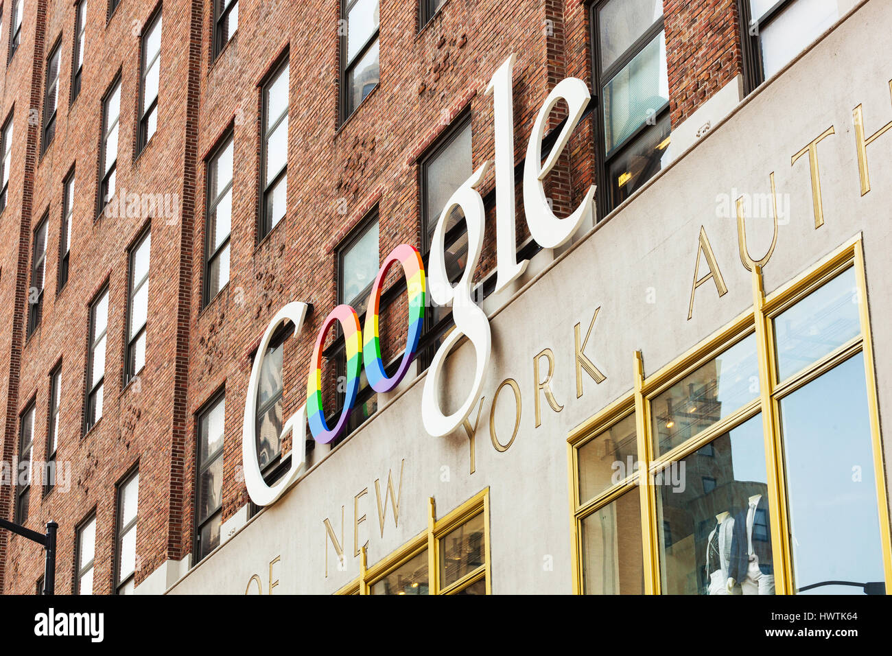 New York City, Usa - July 11, 2015: Exterior view of a Google headquarters building. Google is a multinational corporation specializing in Internet-re Stock Photo