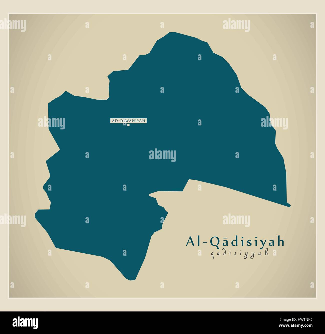 Modern Map AlQadisiyah IQ Stock Vector Image & Art Alamy