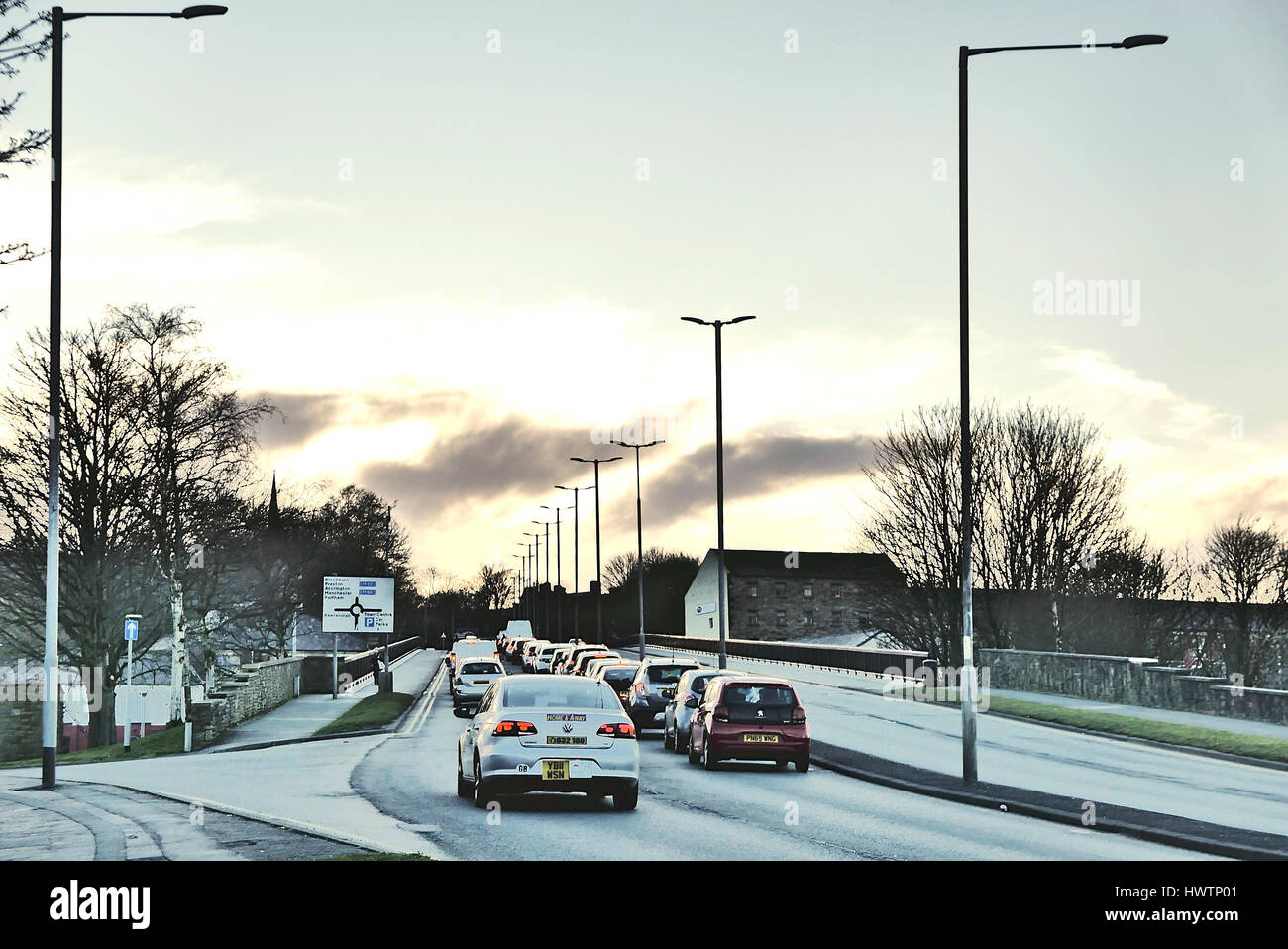 Rush hour traffic, Burnley,Lancashire,UK Stock Photo Alamy