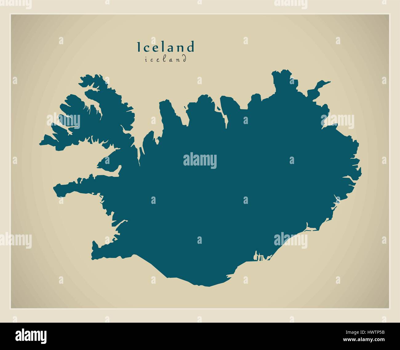 Map of iceland with cities hi-res stock photography and images - Alamy