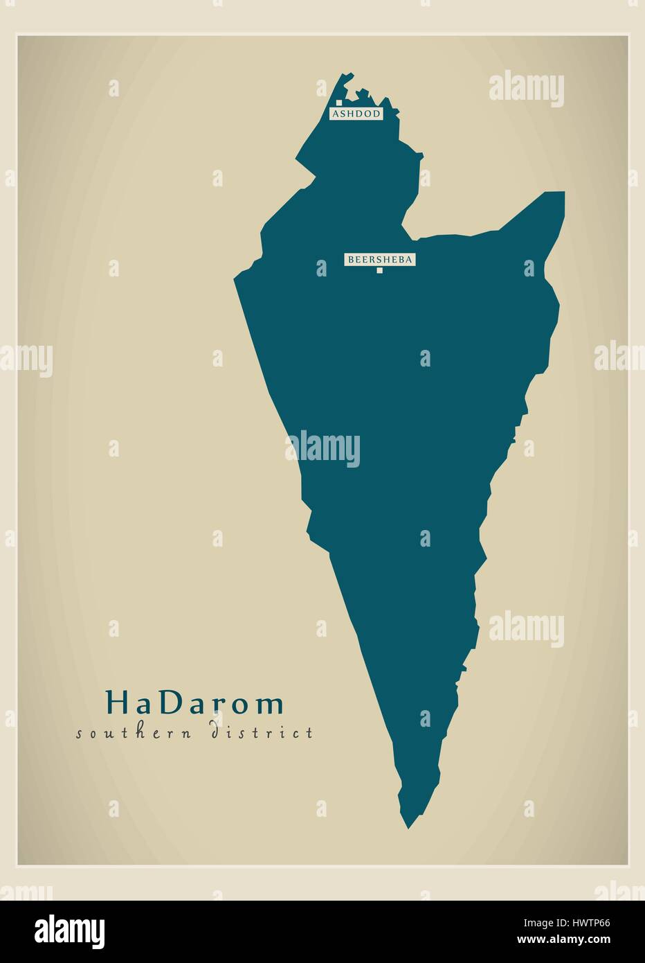 Modern Map - HaDarom IL Stock Vector