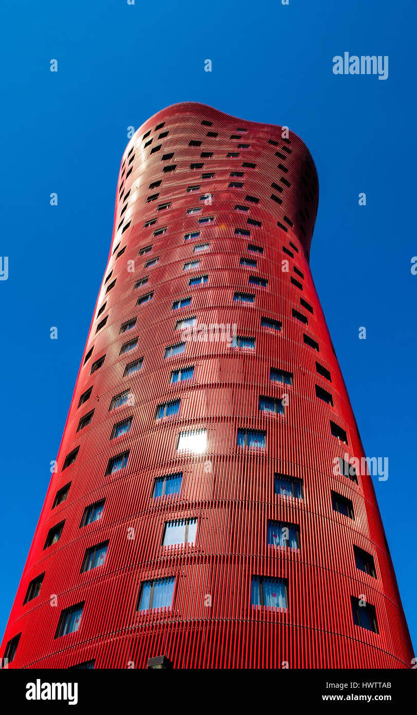 Red Hotel Porta modern architecture Stock Photo - Alamy