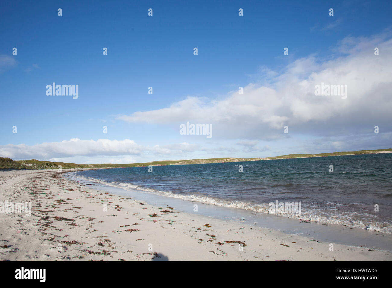 Sand dunes and Machir and beautiful white beach.Balranald reserve Stock ...