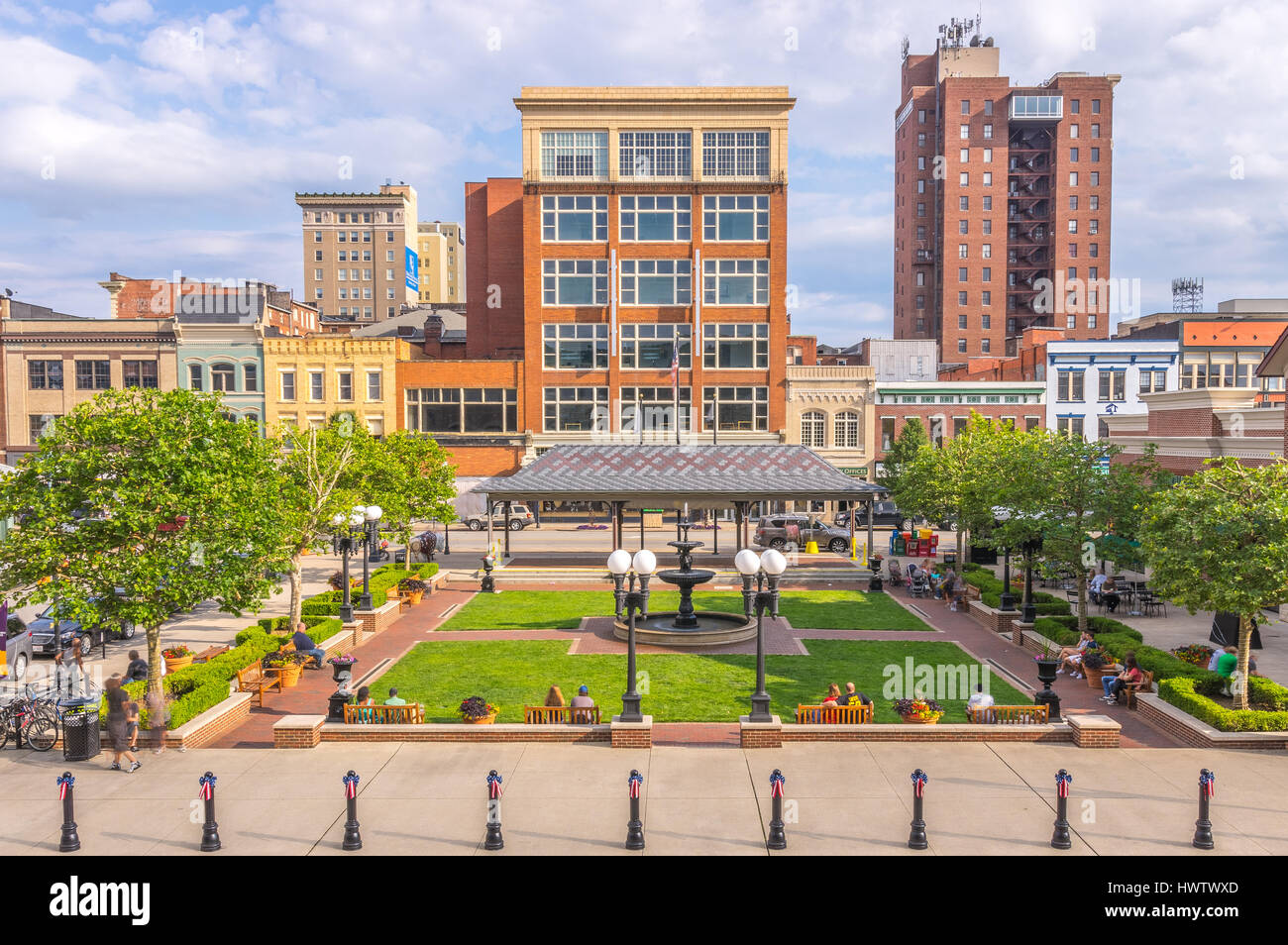 A slice in time at Pullman Square in Huntington, West Virginia Stock