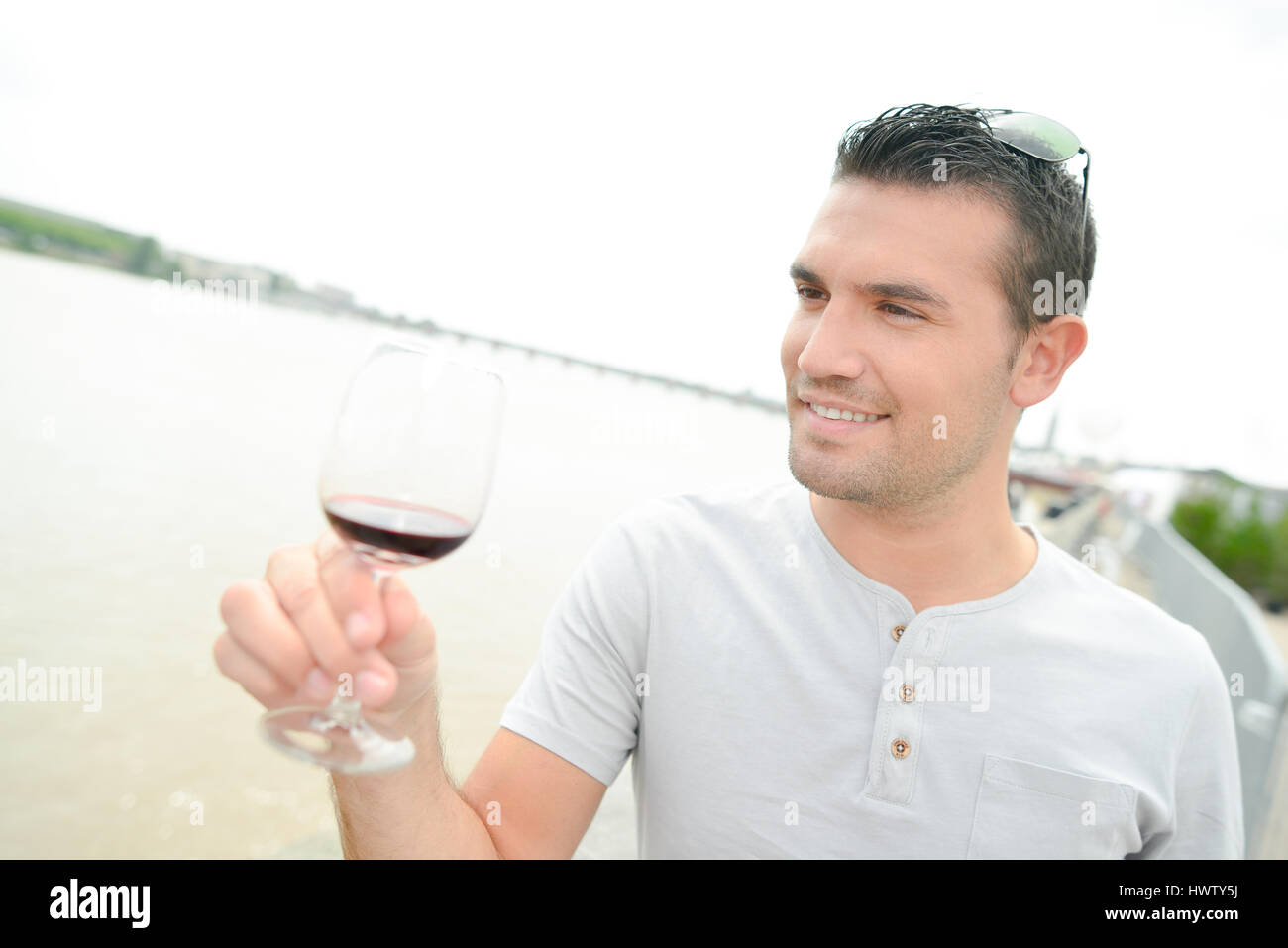 Man drinking wine river hi-res stock photography and images - Alamy