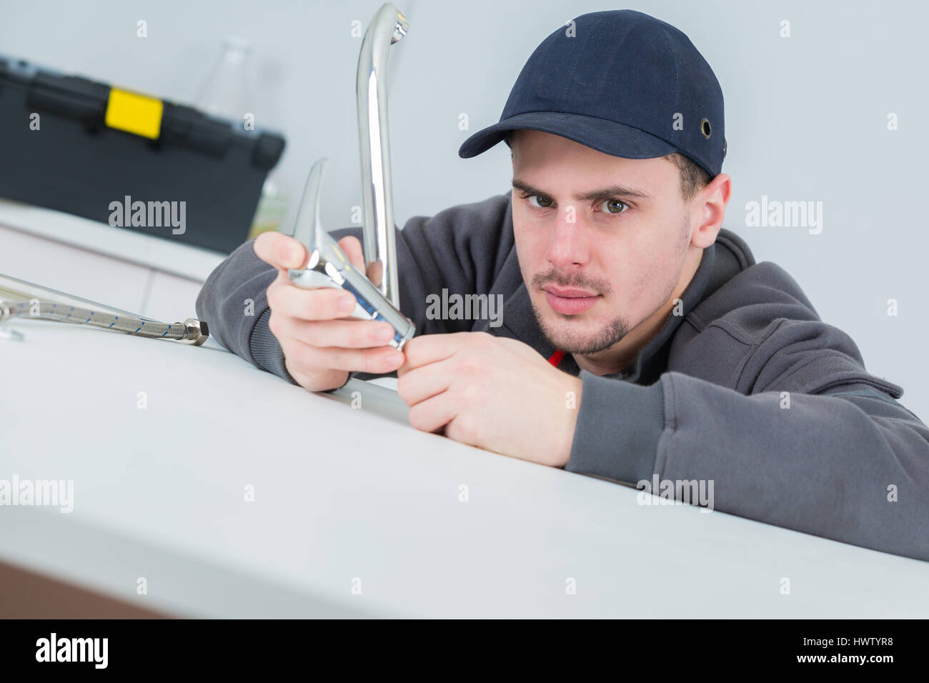 installing a new tap Stock Photo Alamy