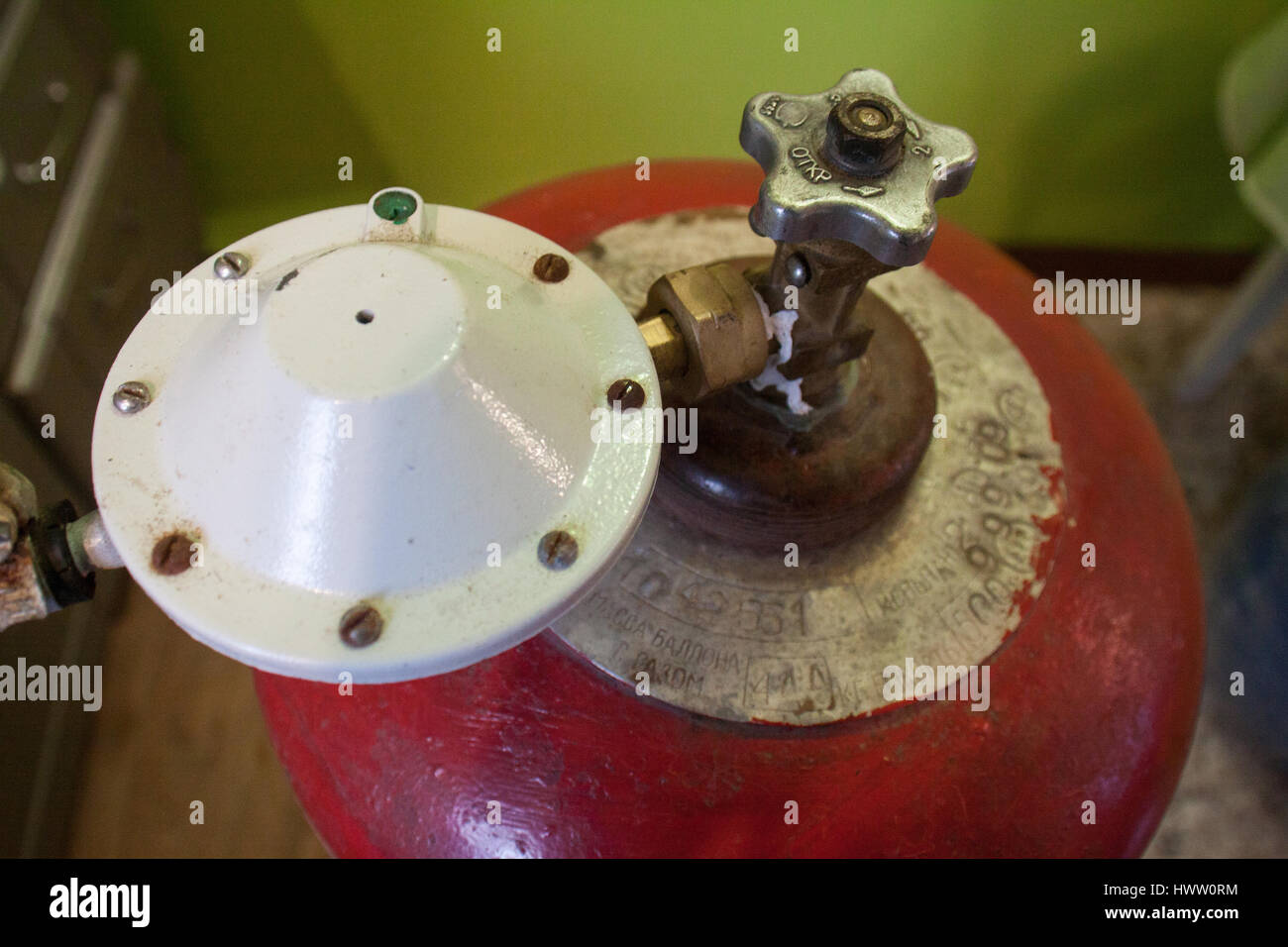 Gas cylinder with propane gas in the house cooking gas for cooking and