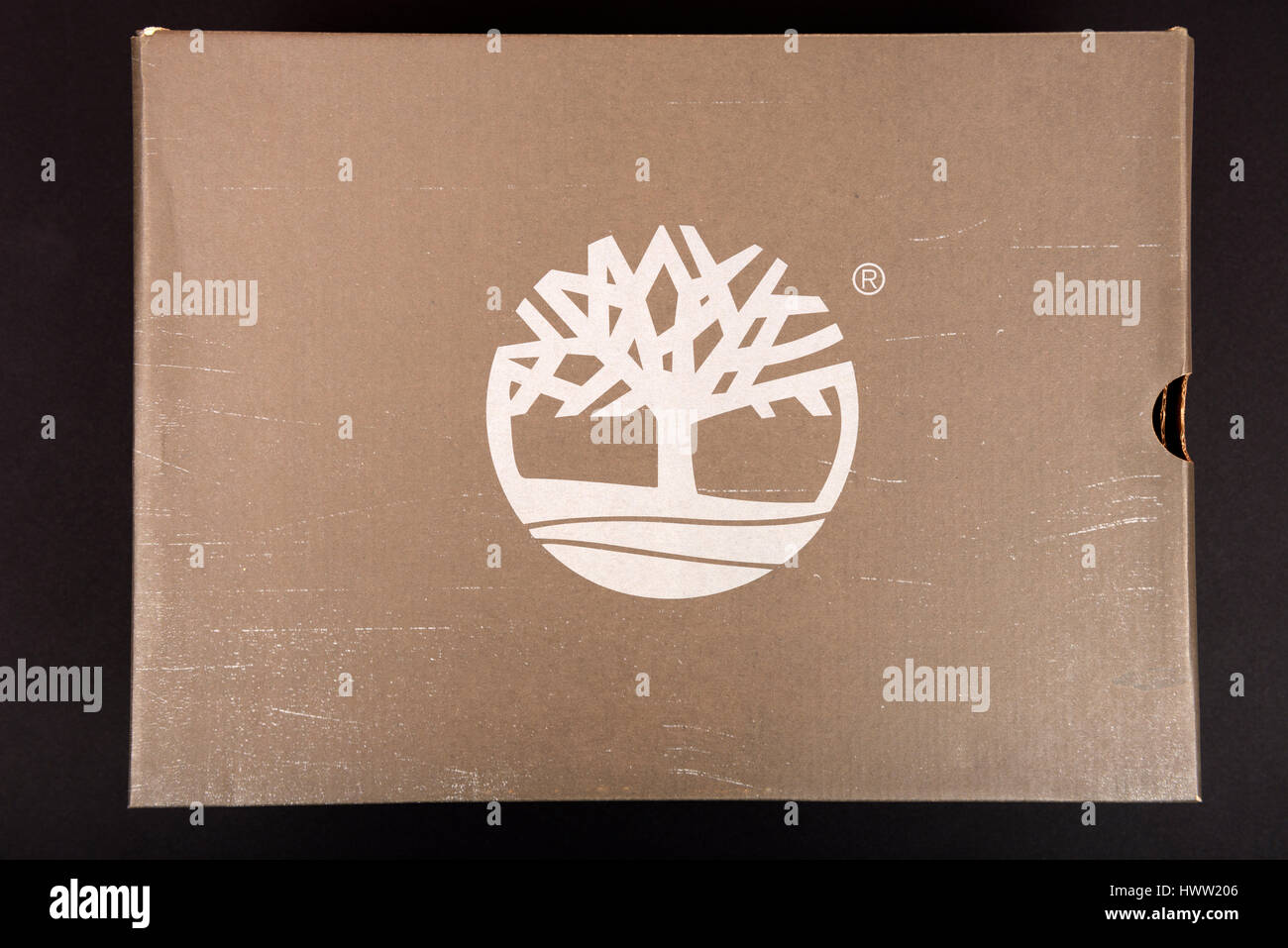Timberland shoe box Stock Photo - Alamy
