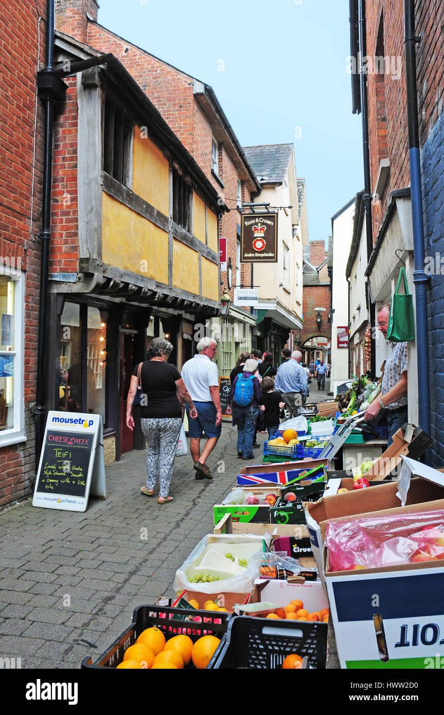 Narrow Street, Ludlow Stock Photo Alamy