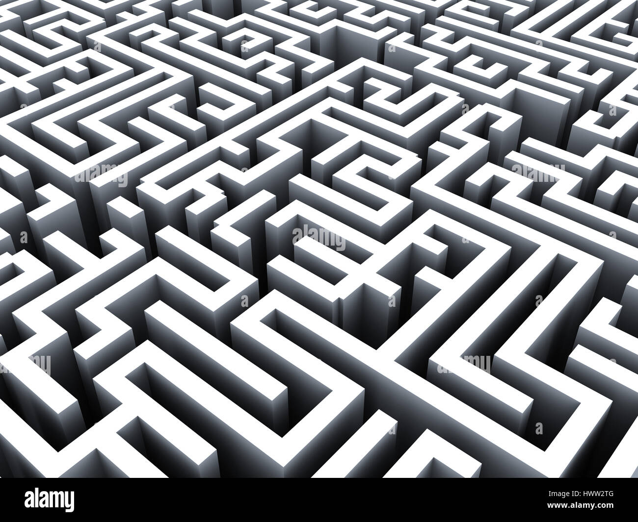 abstract 3d illustration of maze background, grayscale Stock Photo - Alamy