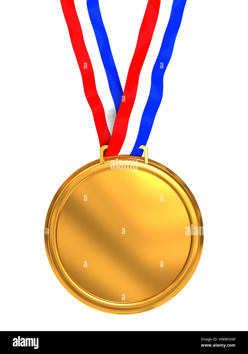 3d illustration of golden medal isolated over white background Stock ...
