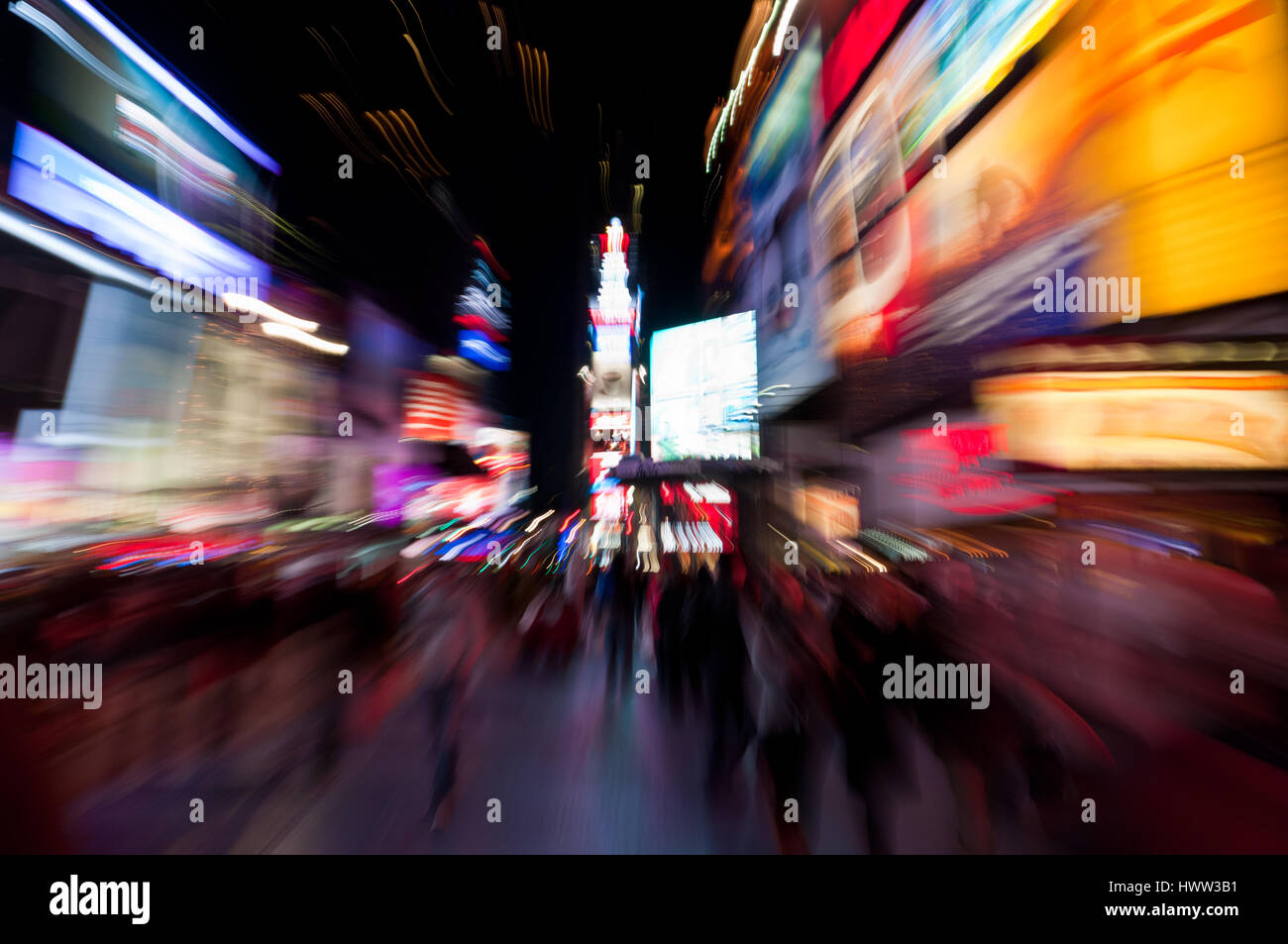 An abstract blur view of Times Square in New York City Stock Photo - Alamy