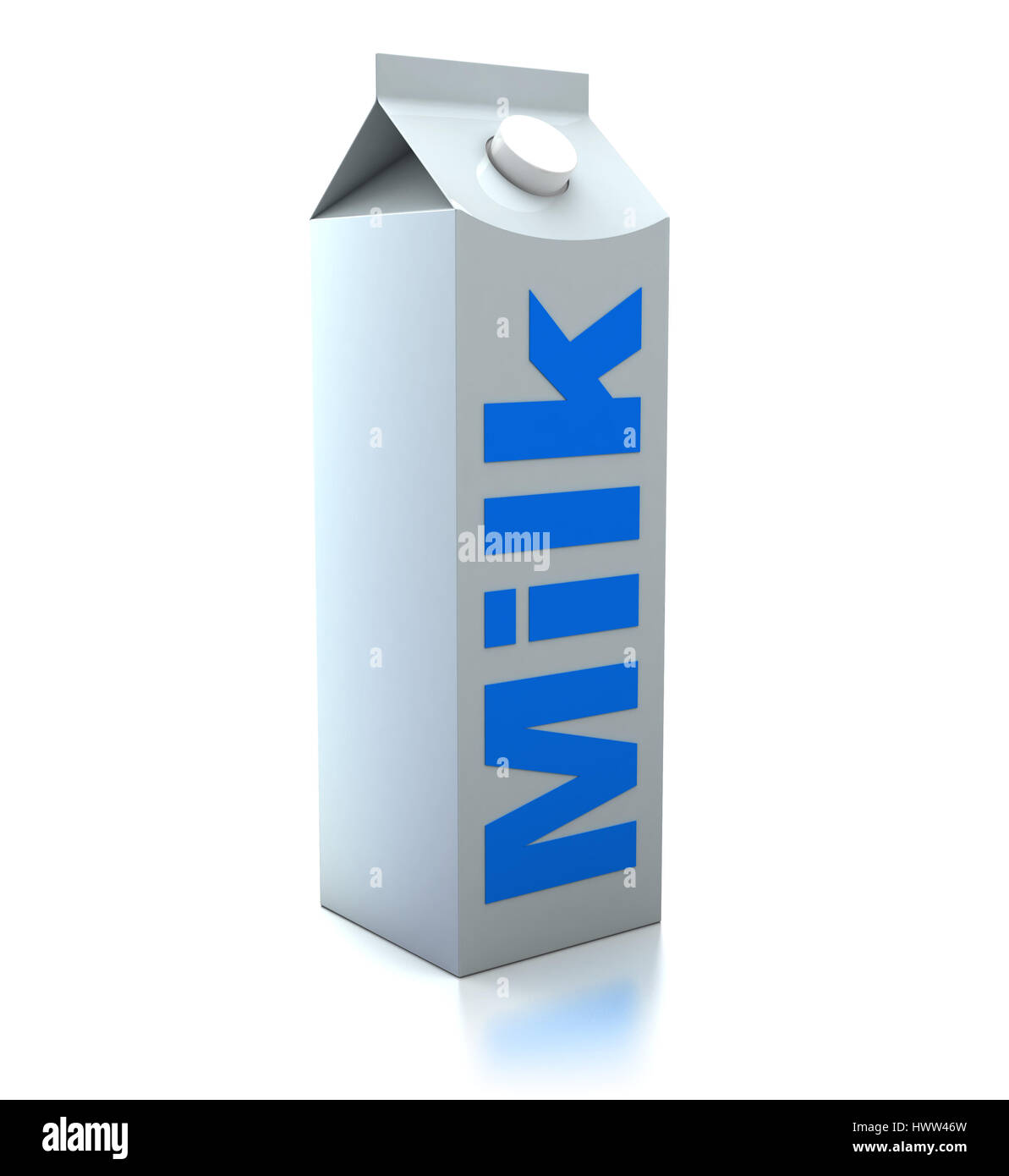 3d illustration of milk packet over white background Stock Photo - Alamy