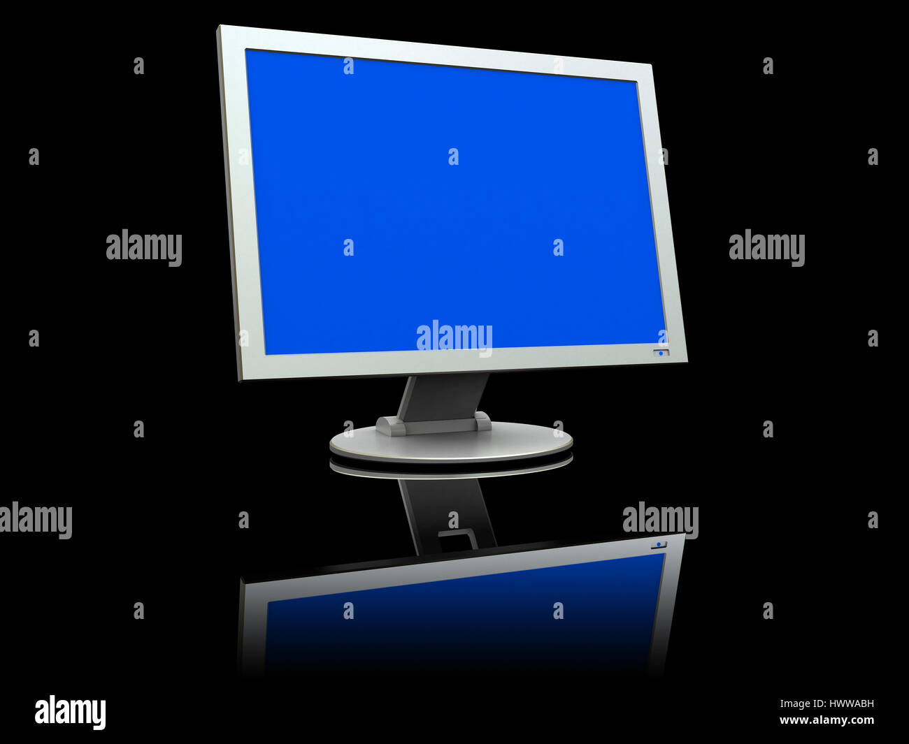 3d illustration of generic computer monitor over black background Stock Photo