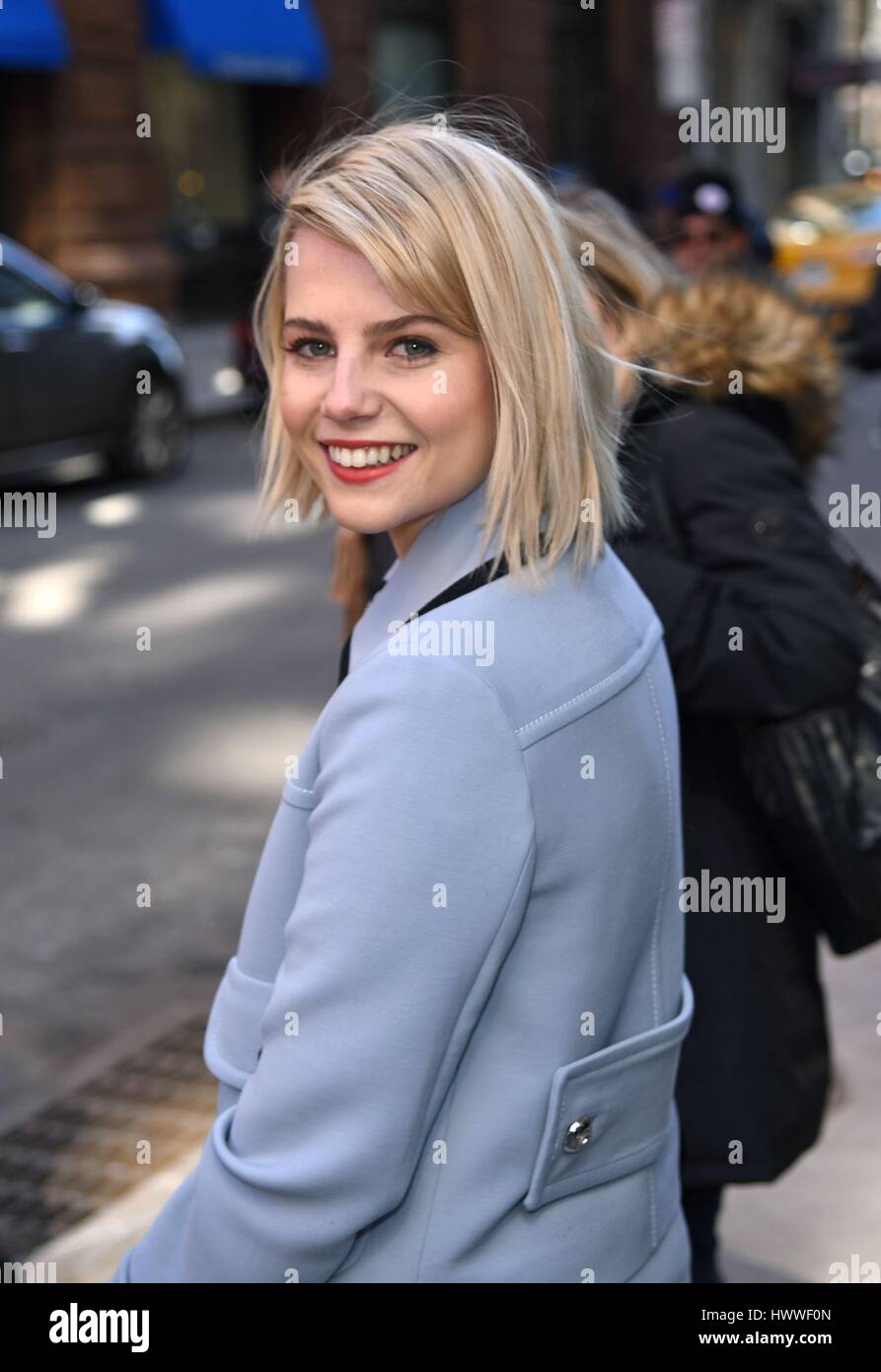 New York, NY, USA. 23rd Mar, 2017. Lucy Boynton out and about for ...