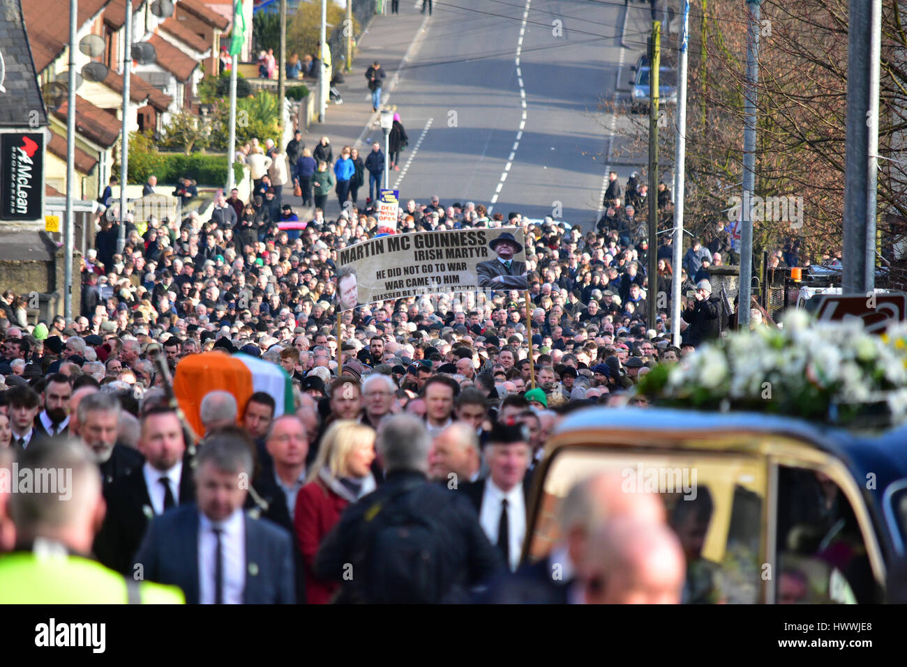 Derry, Northern Ireland. 23rd March, 2017. The Funeral of Sinn Féins