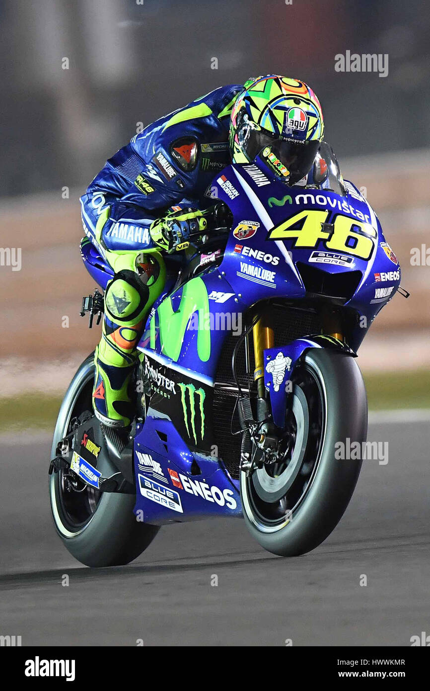 penge Tåler margen Doha, Qatar. 23rd Mar, 2017. Valentino Rossi of Italy and Movistar Yamaha  MotoGP rides his bike during the MotoGp of Qatar - Free Practice at Losail  Circuit on March 23, 2017 in