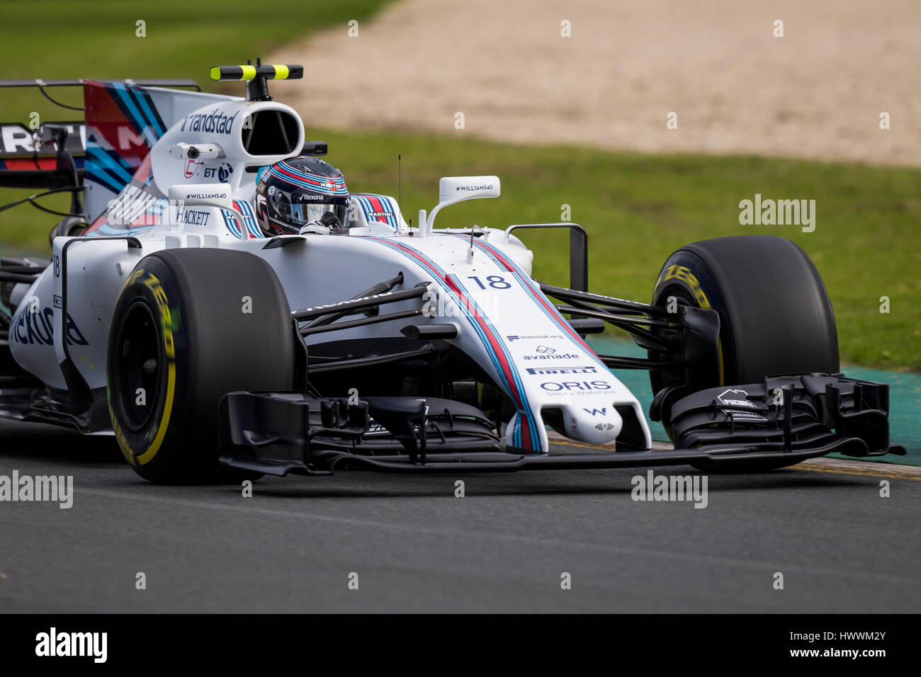 Melbourne, Australia. 24th March, 2017. Lance STROLL  18 driving for WILLIAMS MARTINI RACING during the 2017 Formula 1 Rolex Australian Grand Prix, Australia on March 24 2017. Credit: Dave Hewison Sports/Alamy Live News Stock Photo