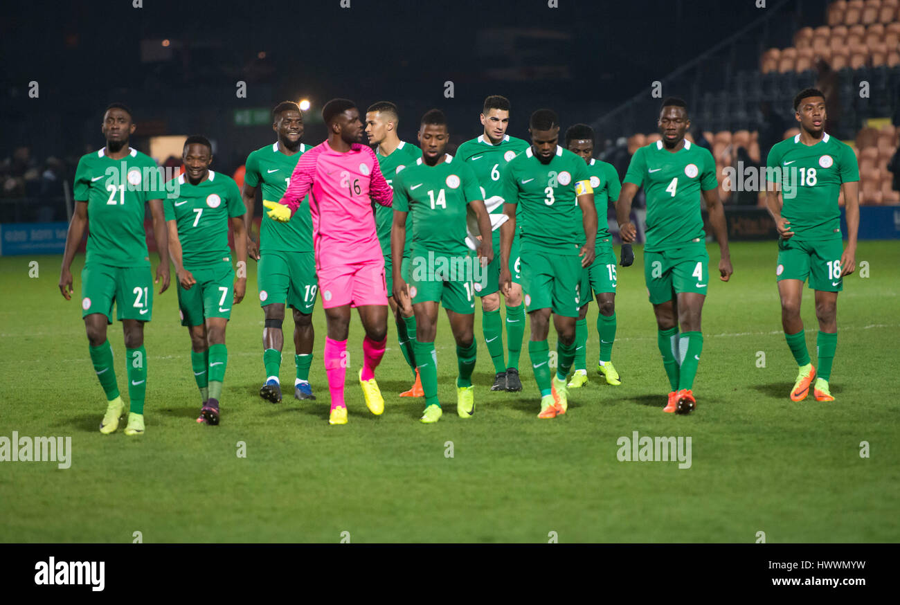 The Hive, Barnet,  England. 23rd March 2017. The Nigerian Squad during the International Friendly match between Nigeria and Senegal. Michael Tubi / Alamy Live News Stock Photo