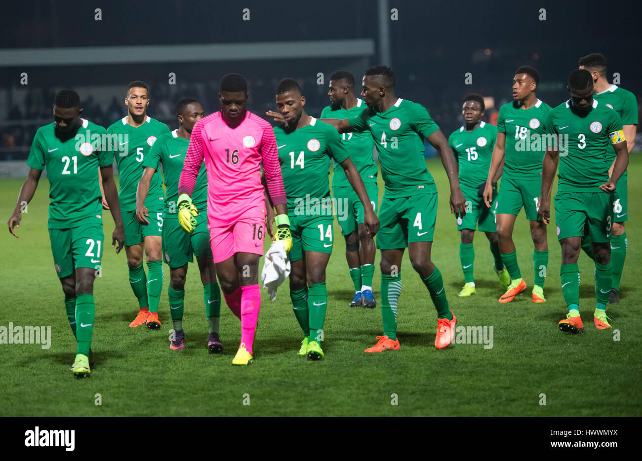 The Hive, Barnet,  England. 23rd March 2017. The Nigerian Squad during the International Friendly match between Nigeria and Senegal. Michael Tubi / Alamy Live News Stock Photo