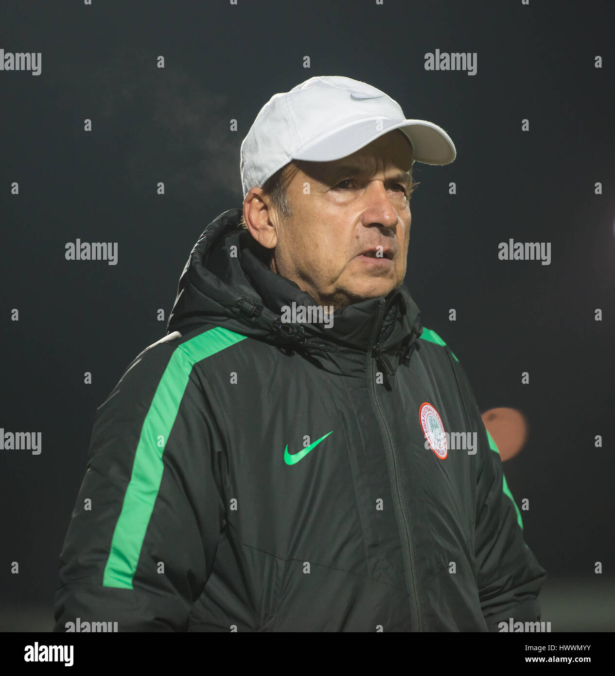 The Hive, Barnet,  England. 23rd March 2017. Nigerian Coach Gernot Rohr during the International Friendly match between Nigeria and Senegal. Michael Tubi / Alamy Live News Stock Photo