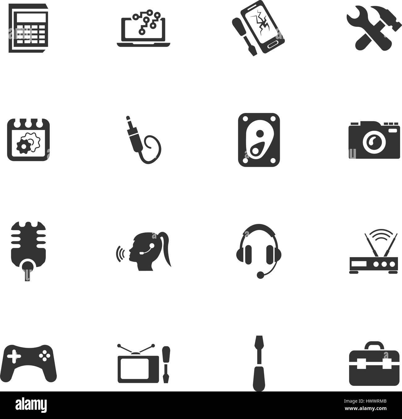 Electronics repair vector icons for user interface design Stock Vector ...