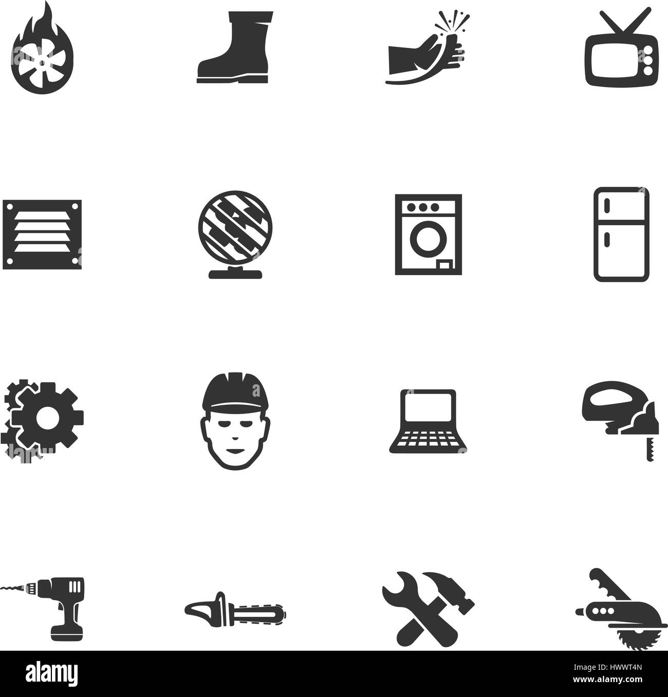 Electronics repair vector icons for user interface design Stock Vector