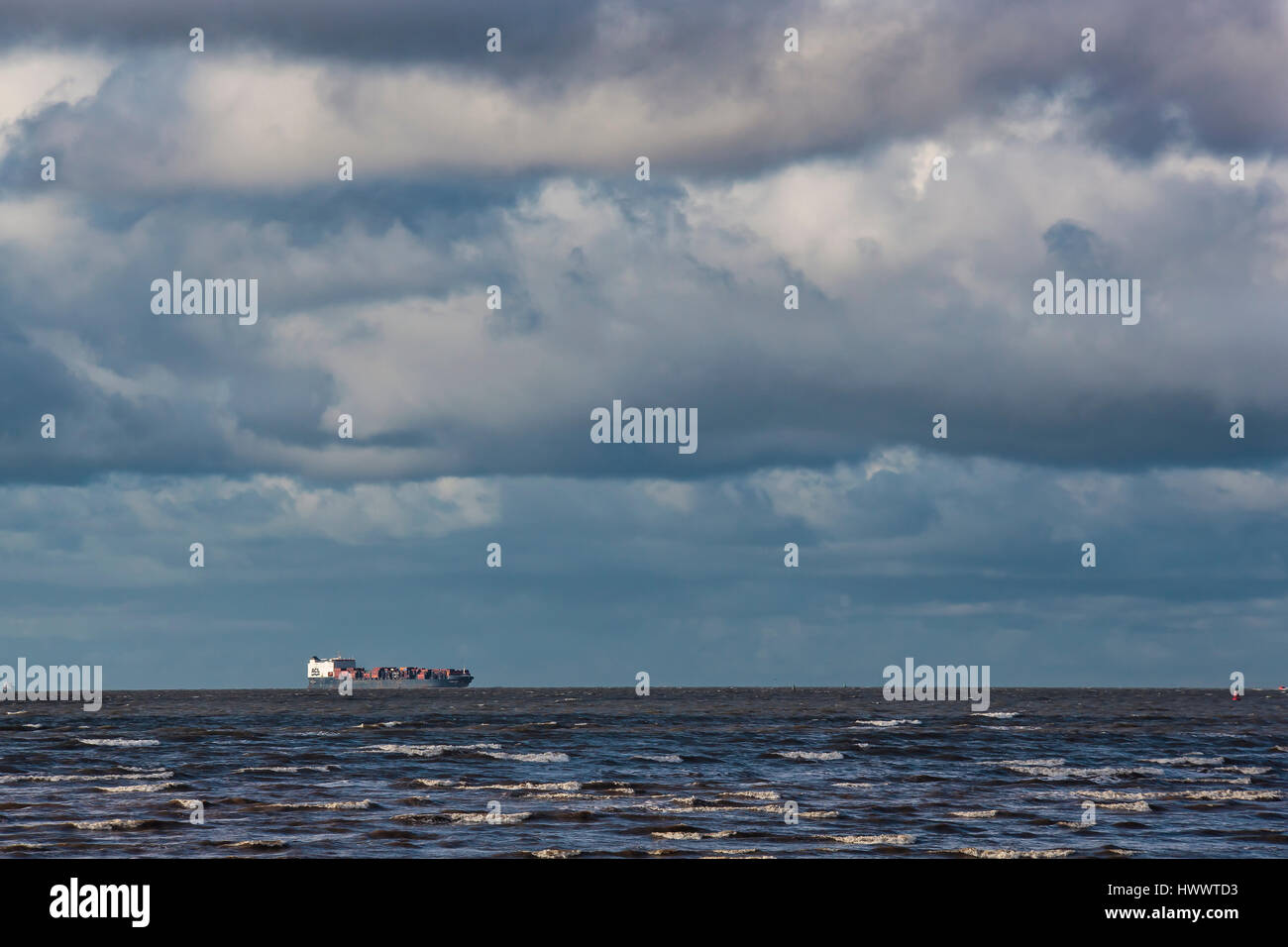 Atlantic Conveyor at sea. Crago container ship. Stock Photo