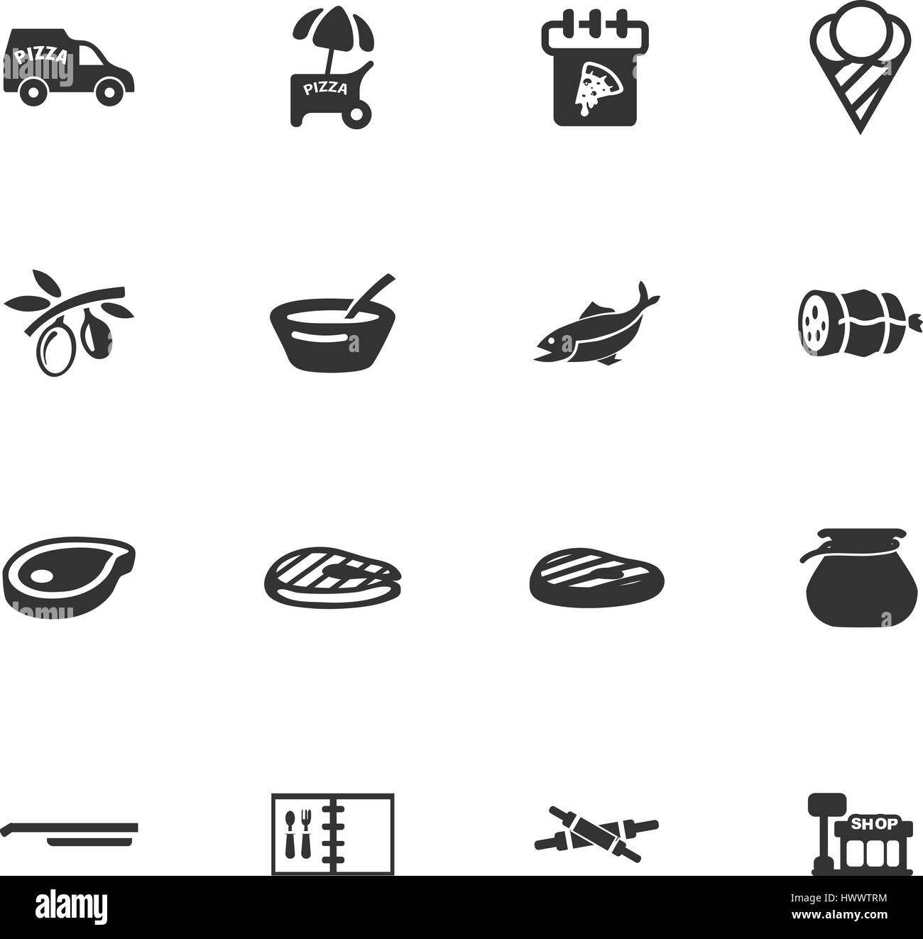 Restaurant Vector Icons For User Interface Design Stock Vector Image 