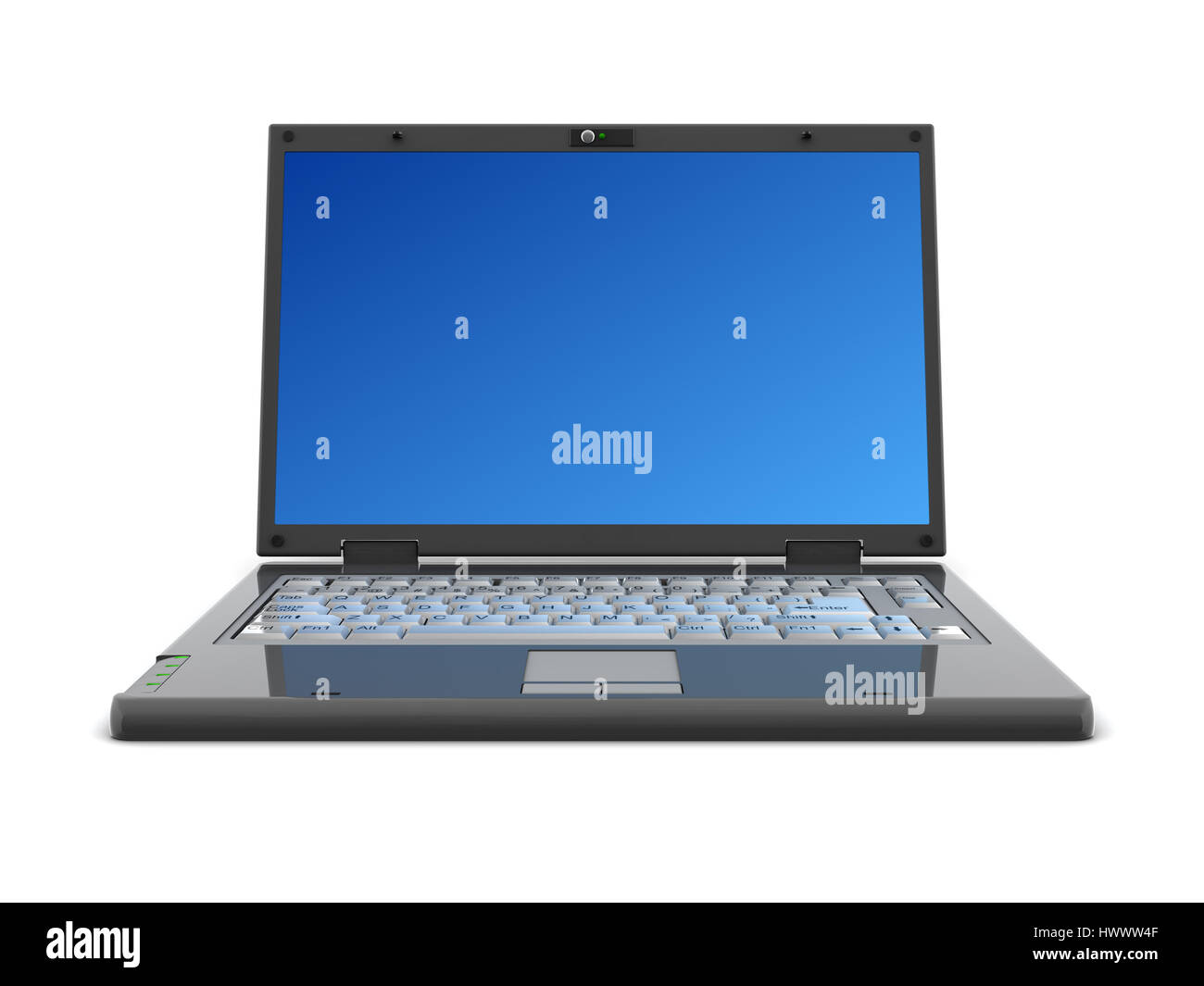 3d illustration of generic laptop computer, over white background Stock