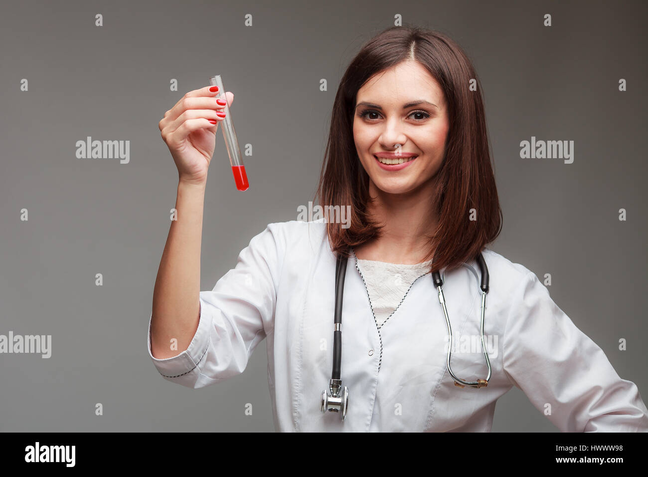 Pretty young nurse stethoscope hi-res stock photography and images - Alamy