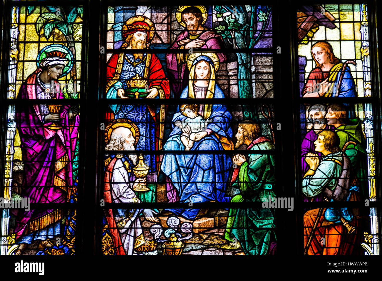 Indianapolis Circa March 2017 St. Mary Catholic Church Stained Glass