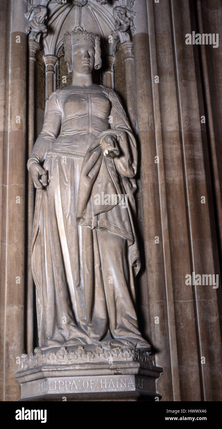 Statue of Philippa of Hainault Houses of Parliament Stock Photo