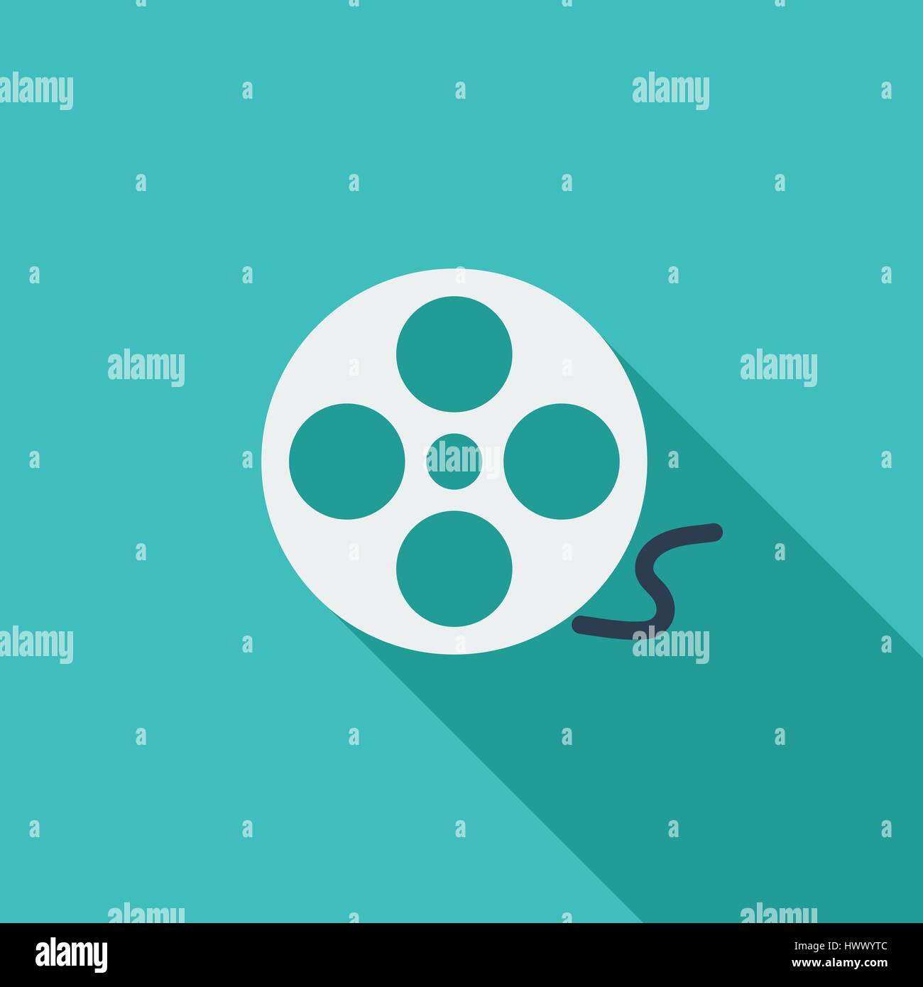 Reel of film icon. Flat vector related icon with long shadow for web and mobile applications. It can be used as - logo, pictogram, icon, infographic e Stock Vector