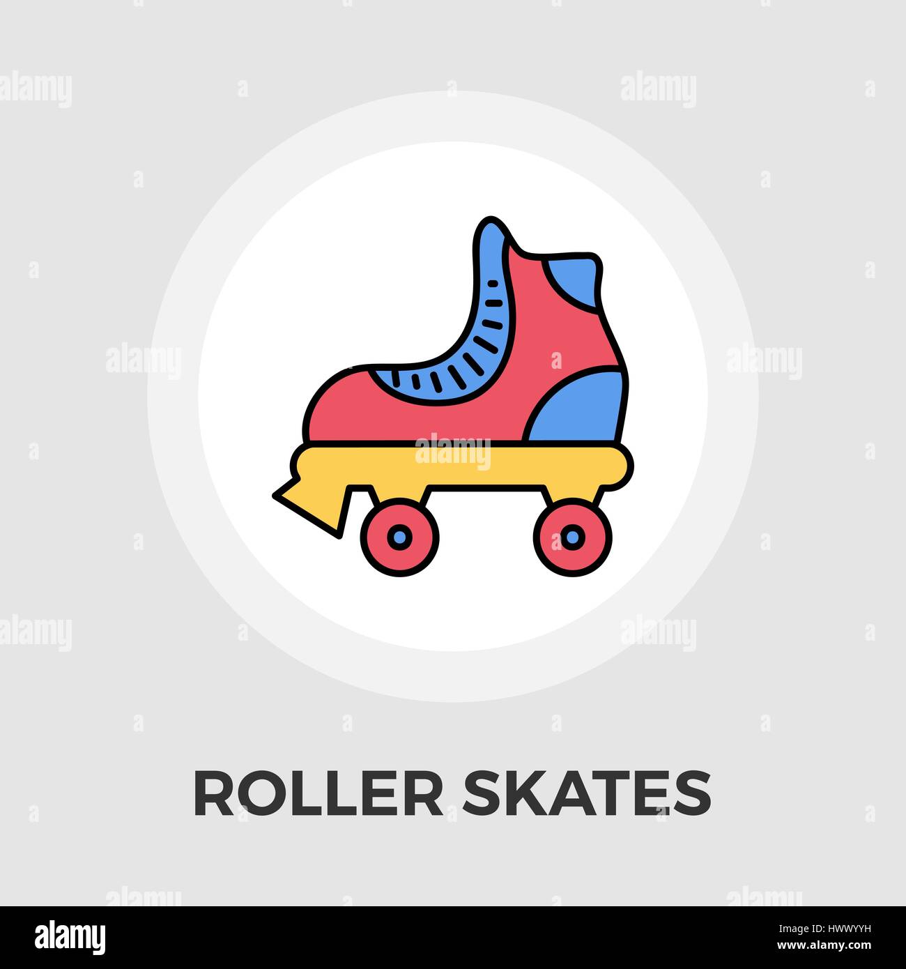 Roller skate icon vector. Flat icon isolated on the white background ...