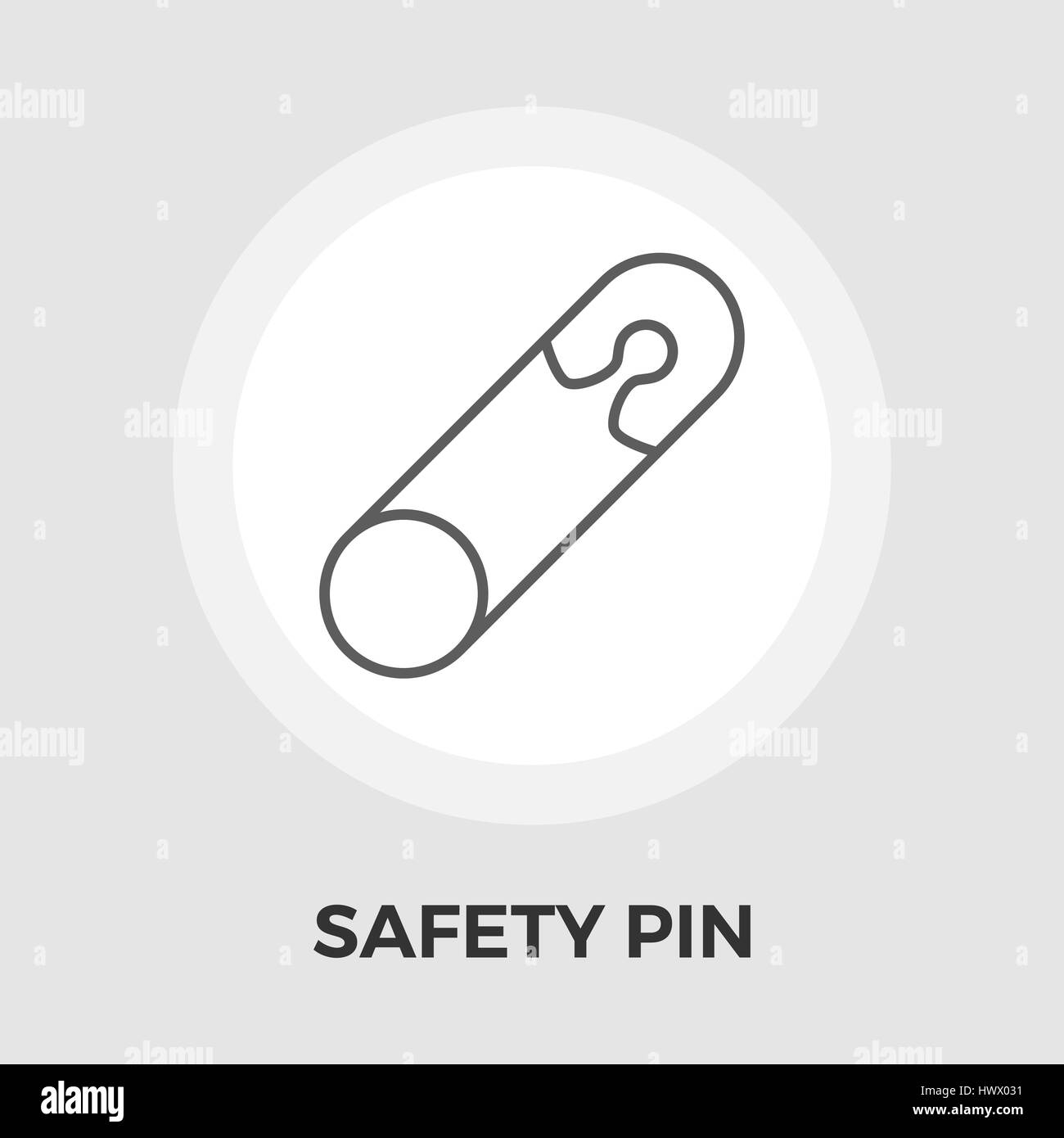 Safety pin icon vector. Flat icon isolated on the white background ...