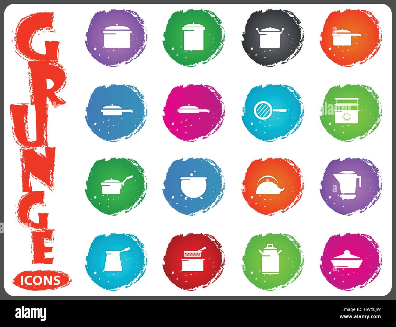 Dishes symbol icons for user interface design Stock Vector Image & Art