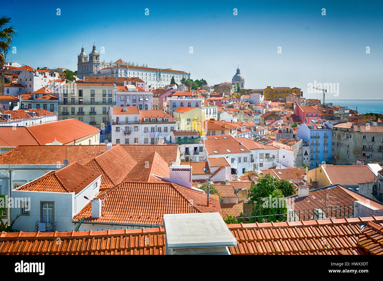 Rooftop View in Lisbon, Portugal Stock Photo Alamy