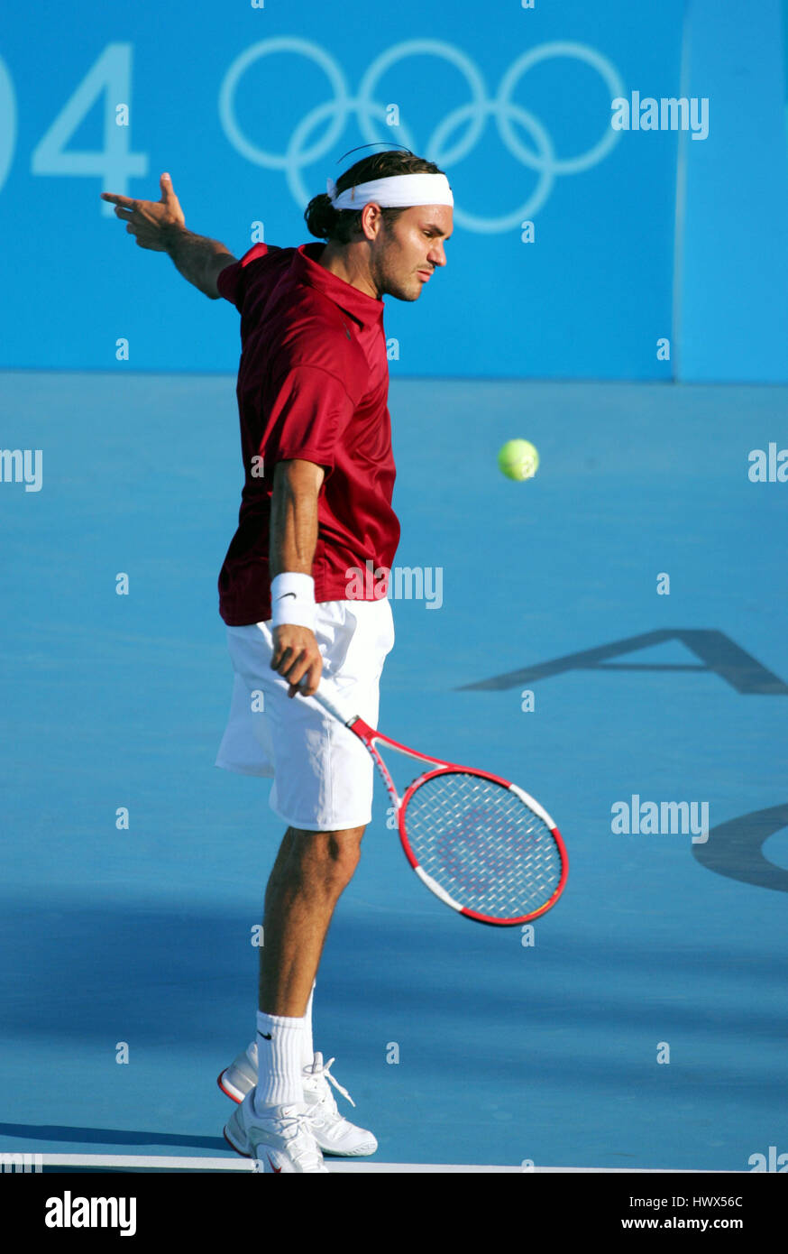 ROGER FEDERER OLYMPIC TENNIS ATHENS GREECE 17 August 2004 Stock Photo